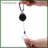 tuokaiguoji Black Retractable Key CHAIN Reel เหล็กสายไฟ recoil เข็มขัดพวงกุญแจผู้ถือป้าย