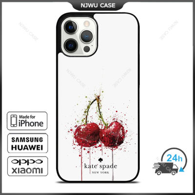 KateSpade 0192 Cherry Phone Case for iPhone 14 Pro Max / iPhone 13 Pro Max / iPhone 12 Pro Max / XS Max / Samsung Galaxy Note 10 Plus / S22 Ultra / S21 Plus Anti-fall Protective Case Cover