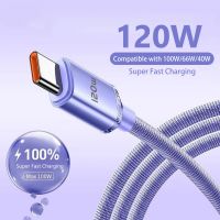 สายสายชาร์จเร็ว6A USB Type C 120W สำหรับ Huawei Xiaomi สายเครื่องชาร์จ USB อุปกรณ์เสริมโทรศัพท์