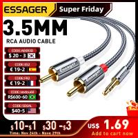 [HOT HAIXWLXKWW 589] สายสัญญาณเสียง RCA Essager 3.5ถึง2สายเคเบิล RCA 3.5มม. แจ็คเพื่อ2RCA ตัวแยกสาย Aux ตัวผู้สำหรับ TV PC เครื่องขยายเสียงสายลำโพง DVD