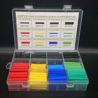 530 PCS/Set Polyolefin Shrinking Assorted Heat Shrink Tube Wire Cable Insulated Sleeving Tubing Set 2:1 Waterproof Pipe Sleeve Cable Management