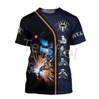 2023 new arrive- xzx180305   Tessffel Professional Welder 3D Printed New Harajuku T-shirt Summer Streetwear Men and Women Top Short Sleeve Style-1