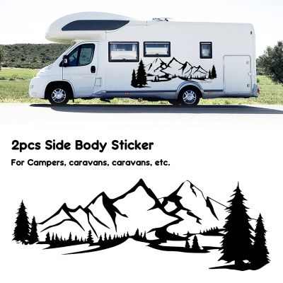 RV Motorhome Side Body Sticker DIY Large Mountain Tree Decal Sticker Decoration for Car Caravan Trailer