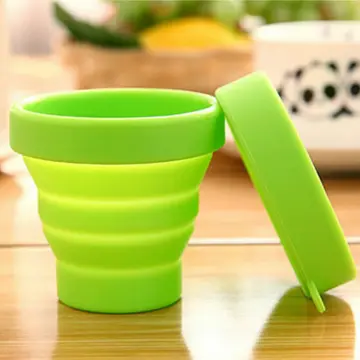Portable Water Silicone Cup, Folding Cup, Pocket Friendly, (170 Ml) - 3 Pieces