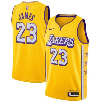 Nba Mens LeBron_James 23 # Los Angeles Lakers 2020 Finished Swingman Jersey Yellow - City Edition