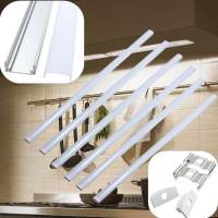 [COD]6Pcs 50CM U-Style Aluminium Case Shell Milk Cover Channel Holder For LED Strip Light Bar Under Cabinet Lamp Type U Closet Cloakroom Kitchen