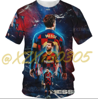 in （xzx31th）stock (all xzx180305)Summer New Lionel Messi 3D Printing T-shirt Mens and Womens Sports and Leisure Fashion Cool Round Neck Short-sleeved Shirt 11