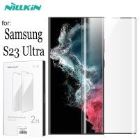 Penka Shop Nillkin 2ชิ้นสำหรับ S23 Samsung Galaxy,ติดกาวเต็มฟิล์มบางอัลตร้า S23ปกป้องหน้าจอพิเศษ