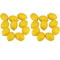 40 Pcs Artificial Lemons Fake Lemons Faux Lemons Fruits In Yellow 3 Inch Long x 2 Inch Wide