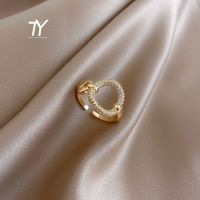 【CW】 2020 new micro set zircon circle opening ring Korean women Fashion Wedding student boudoir