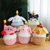 Sanrio ตุ๊กตาผ้ากำมะหยี่ Pachacco Kuromi Cinnamoroll เค้กเมโลดี้น่ารักการสร้างแบบจำลองเทียนดนตรีตุ๊กตาผ้าของเล่นเด็ก Kado Ulang Tahun