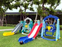 Toykidsshop สไลเดอร์ ชิงช้าสไลเดอร์ไดโนเสาร์ 3in1 แถมฟรีแป้นบาส+ลูกบาส No.6055