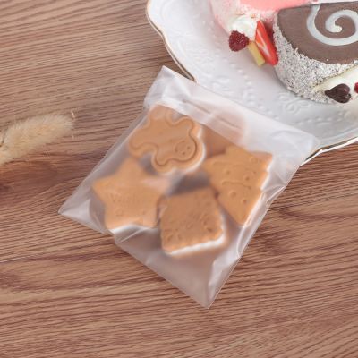 【YF】❍✎  100pcs Transparent Matte Adhesive Cookie OPP Biscuit Wedding Snack Decoration Pastry