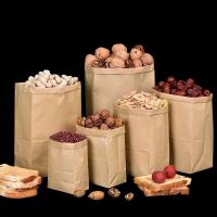 10pcs/set Brown Kraft Paper Bag Food Vegetables Paper Bags Baking Biscuits Bread Packaging Bags Candy Package Kraft Paper Bags Tapestries Hangings