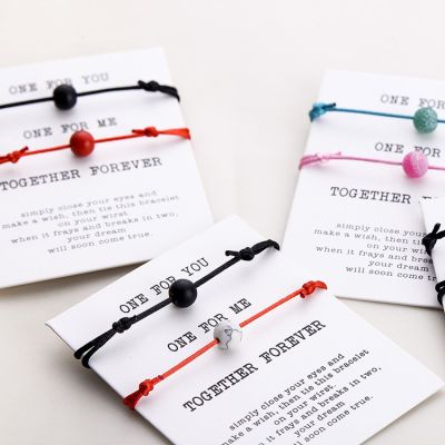 【Ready Stock】2pcsset Matte Lava Stone Natural Stone Beads celet Red String iding Couple celets women men paired celet