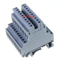 10ชิ้น/Ukk3 Din Rail ระดับคู่เทอร์มินอลบล็อก500V 25a 28-12awg สำหรับเชื่อมต่อสายไฟ10บิตสะพานเชื่อมต่อ10บิต Fbi 10-5