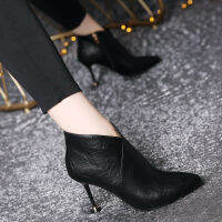 เซ็กซี่ Pointy Fshion รองเท้าผู้หญิงฤดูใบไม้ร่วงและฤดูหนาว High-Top Martin Boots Casual Stiletto Boots