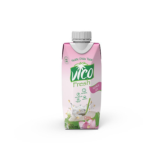 Combo 12 hộp nước dừa vico fresh 330ml 6 natural, 4 dứa, 2 sen - ảnh sản phẩm 3