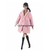 1/6 Dolls Accessories Pink Parka Winter Jacket for Barbie Doll Clothes Long Coat 11.5 quot; Doll Outfits for Barbie Dress Kids Toys