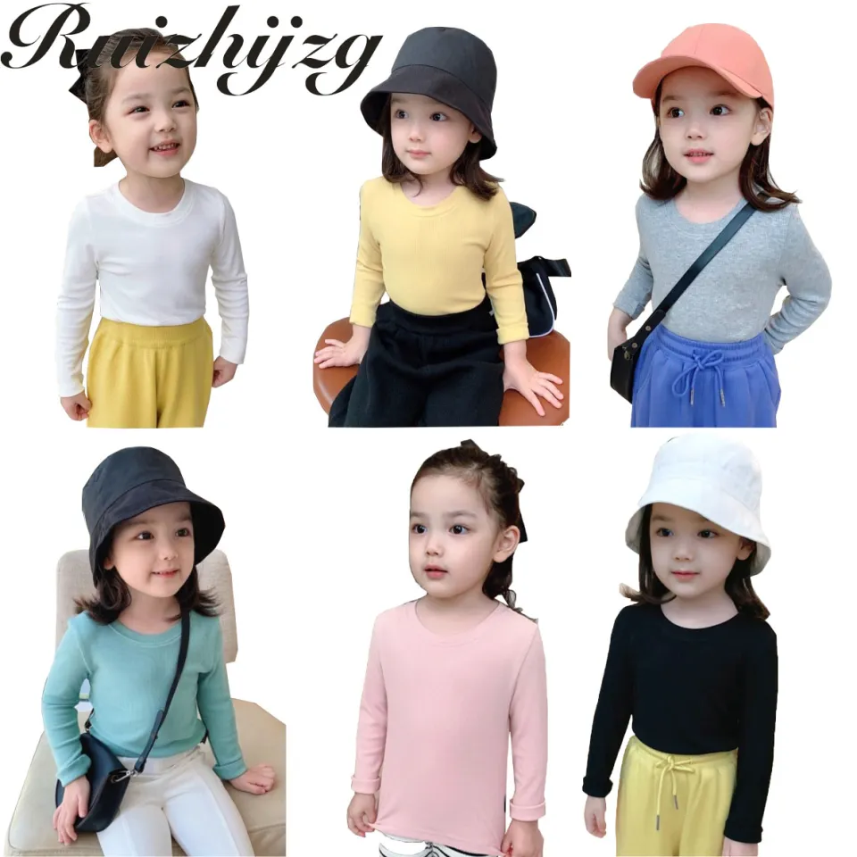toddler solid color long sleeve t shirts