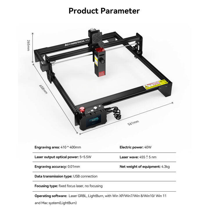 kkmoon-atomstack-m50-a5เดสก์ท็อปโปรเครื่องตัดแกะสลัก-diy-cnc-la-ser-ที่มีพื้นที่แกะสลัก410x400มม-เน้นคงที่แบบ-ultra-fine-la-ser-พร้อม-pelindung-mata-รองรับการแกะสลักแบบออฟไลน์อะลูมินัมอัลลอยโครงสร้าง