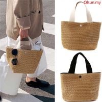 Casual Rattan Women Handbags Summer Beach Straw Bags Wicker Female Totes Large Capacity Lady Buckets Bag Travel Purse