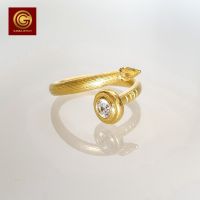 GGOLD แหวนทองคำแท้ 1 สลึง ลาย00332-CZ [G-00661]