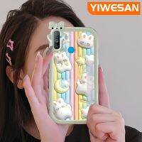 YIWESAN เคส C3 Realme ลายการ์ตูนเคสโทรศัพท์ป้องกันเลนส์กล้องมอนสเตอร์ตัวเล็ก3D น่ารักกันกระแทกเคสมือถือกระต่ายดาวสีรุ้ง