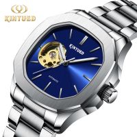 KINYUED New Tourbillon Hollow Through Bottom Fashion Mens Watch Strap Luminous Automatic Mens Mechanical —D0517