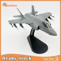 Loviver 1:72โมเดลเครื่องบินรบแบบ Diecast F-35A พร้อมฐานสำหรับห้องนั่งเล่นสำนักงานในตู้