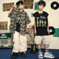 เด็กห้องบอลรูม Camo เสื้อถนนสวมเสื้อผ้าท็อปส์คาร์โก้ฮิปฮอปกางเกง Joggers สำหรับสาวเด็กแจ๊สแดนซ์เครื่องแต่งกาย Kpop เสื้อผ้า