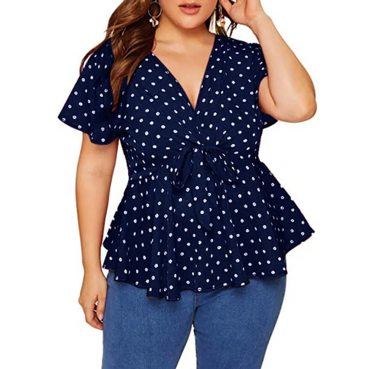 plus size polka dot shirt