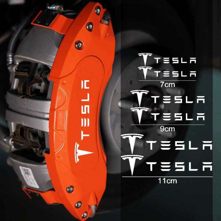 6Pcs/Set Auto Wheel Brake Decals Car Caliper Stickers for TESLA Model 3