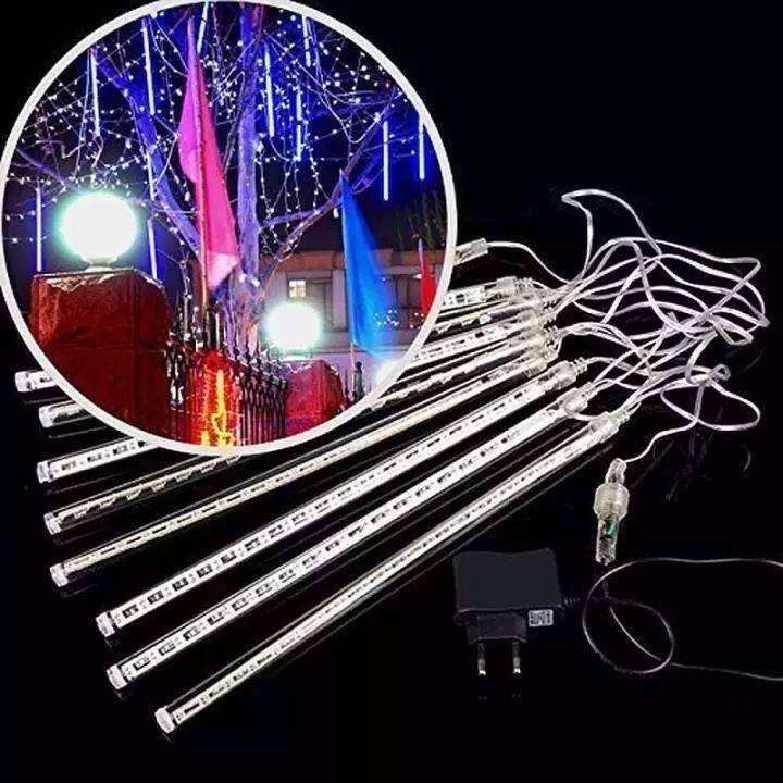 MZ wise Meteor Shower LED Christmas Lights 8 Tubes 30CM WHITE Lazada PH
