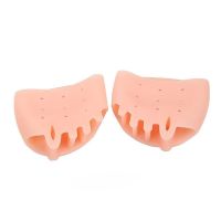 ✿◕♟ Five-Hole Pads Forefoot Cushion Toe Separator Foot Pain Relief Silicone Toe Spreader Hallux Valgus Corrector