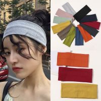 【CW】 1PC Knitted Hair Bands Sport Elastic Headbands Accessories Biker Wide Headband Stretch