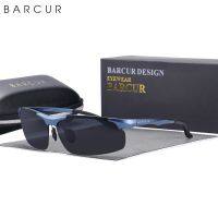 BARCUR อลูมิเนียมแมกนีเซียมกรอบยี่ห้อ Designer แว่นตากันแดดกรอบผู้ชาย Photochromic สี่เหลี่ยมผืนผ้า Ultralight Eye แว่นตากีฬา