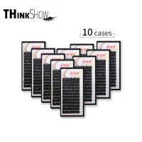 THINKSHOW 10 Case Individual Eyelashes Extension Natural black Eyelash Extension 100 Handmade Soft Material Silk Mink Lashes