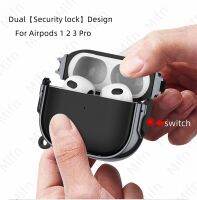 [SOSO 3C accessories] Airpod Pro 2 2022 Case หรูหราคู่ป้องกันการโจรกรรมพีซีชุบกรอบ TPU ผิว Case【Security Lock】Case สำหรับ Airpods 1 Case