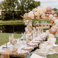 120 pcs Beige Rose Gold Chrome Balloon Garland kit for Girls Garden Party Birthday Wedding Balloon Baby Shower Hen Party Bachelo