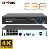 8MP 4K POE NVR H.265 8CH การเฝ้าระวังผ่านเครือข่ายเครื่องบันทึกวีดีโอนิรภัย IP กล้องระบบ CCTV Xmeye Icsee ระบบกล้องวงจรปิด P2P