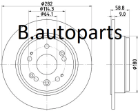 จานเบรคหลัง HONDA CR-V GEN 2 RD4 RD5 RD6 RD7 RD8 2.0 2.4 2002-2006 RUNSTOP /คู่