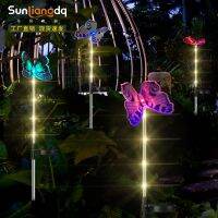 [COD] Cross-border solar lights outdoor garden colorful fiber optic butterfly villa lawn spot