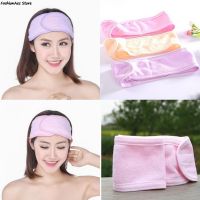 Bando mandi Spa merah muda aksesori ikat kepala kosmetik mencuci wajah