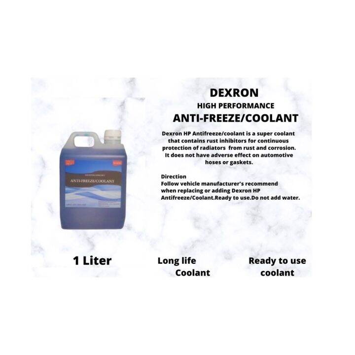 DEXRON HIGH PERFORMANCE ANTIFREEZE COOLANT (BLUE) 1 LITER (READY TO USE ...