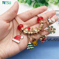 ของขวัญสร้อยข้อมือคริสต์มาสที่มีเสน่ห์จาก RTSU เครื่องประดับกำไลลึกลับสำหรับผู้หญิงผู้ชายชุดปาร์ตี้