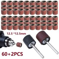 ∏ 60PC Sanding Band With 2pcs 1/2 Rubber Mandrel Sanding Drum Kit Rotary Accessories Abrasive Tool 60- 600grit