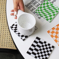 Cuife Ins Acrylic Lattice Square Decoration Coaster Nordic Heat Resistant Coffee Cup Mat Dining Kitchen Table Accessories Mat