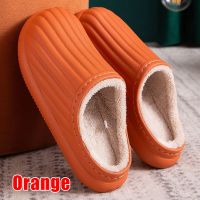 Hot Waterproof Non-Slip Home Slippers Men Winter Warm Women Indoor Non-slips Ladies Soft Slippers Memory Foam Couples Shoes