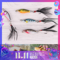 ✨???LANG 4pcs จำนวนมาก Hard Metal Fishing lures Crank เหยื่อขนาดเล็ก minnow Lure BASS Tackle hooks